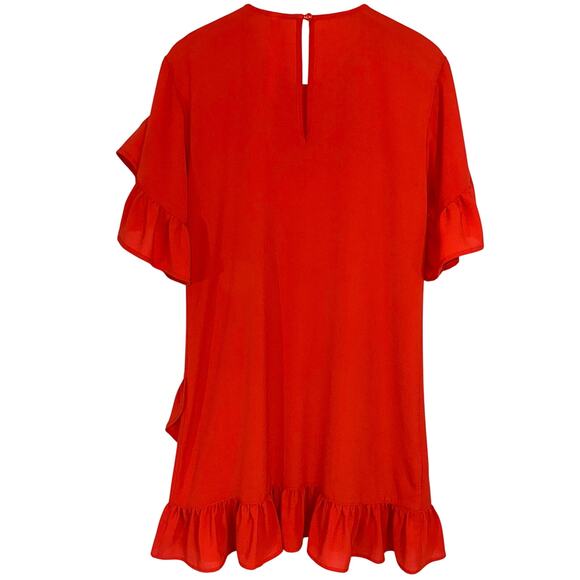 Uncle Frank Red Ruffle Flutter Short Sleeve Mini Dress Size Small - Picture 5 of 11